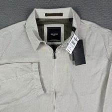 Todd Snyder Seersucker Club Jacket Mens XL Sand Striped Full Zip Bomber NEW