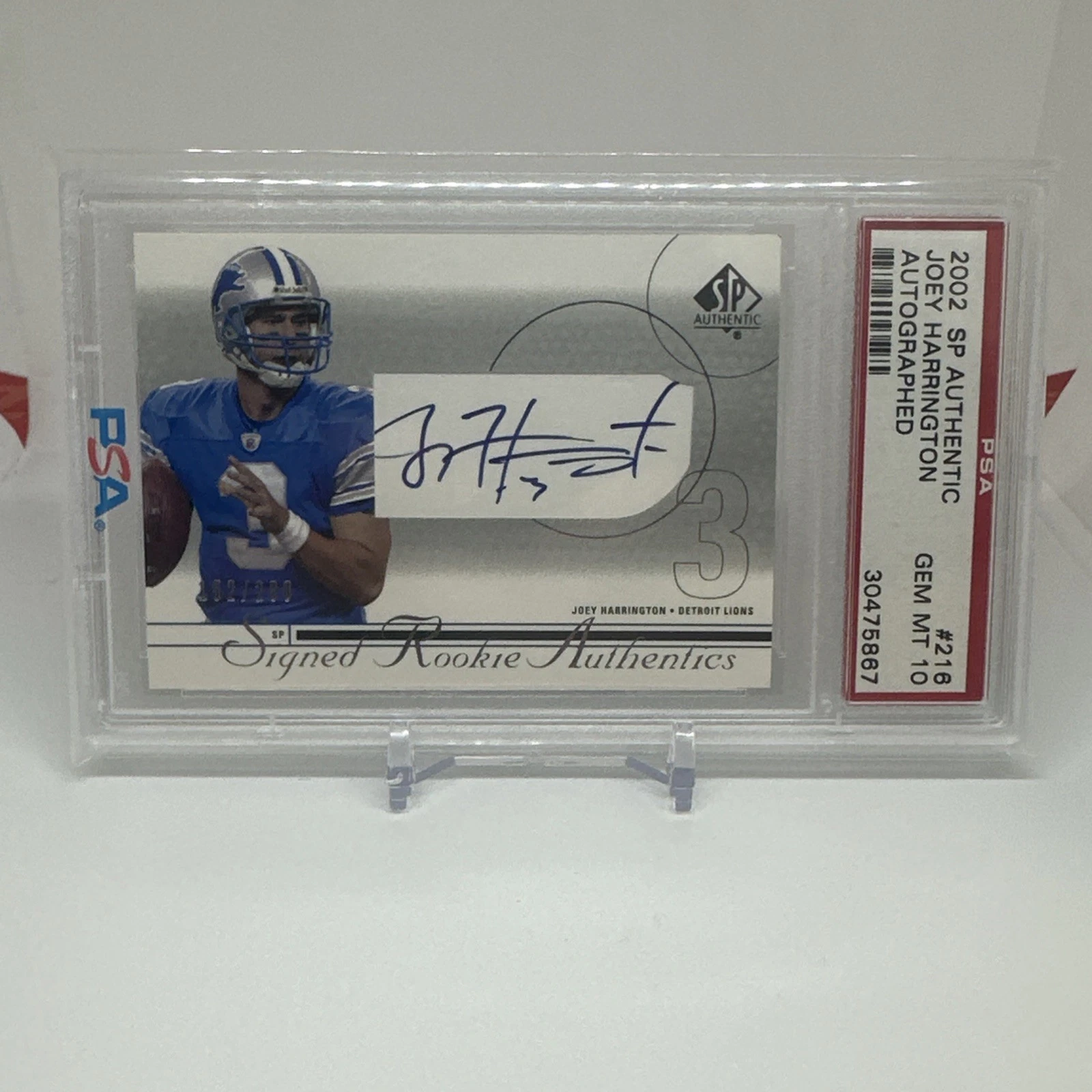 Joey Harrington SP Authentic #216 Autographed