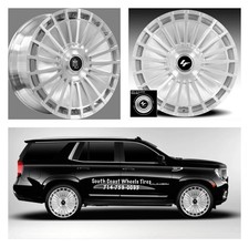 26 Lexani Lm-04 Forged Silver Brush Wheels Tires Tpms Escalade Iq Sierra Ev