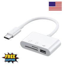 3-in-1 USB C SD Card Reader Type C to Micro SD TF Adapter OTG for Phone PC Lapto