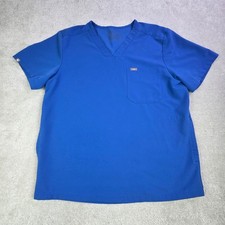Figs Mens Chisec Scrub Top XL Royal Blue V-Neck Technical Collection TM3000