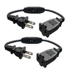 2x Polarized Extension Cord On Off Switch 2 Prong Extension Cord with Switch