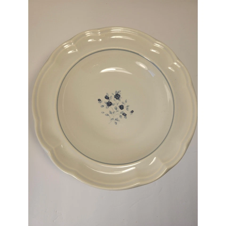 Pfaltzgraff Poetry Blue Rose Vintage 9" Rimmed Soup Pasta Veggie Bowl Glossy USA - Image 4 of 4