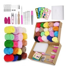 Needle Felting Kit,Wool Roving 20 Colors Set,Tools for Felted Animal Needle F...