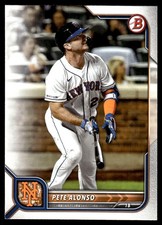 Pete Alonso 2022 Bowman #87 New York Mets FREE SHIPPING AutographDen