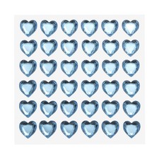 144 Pcs Heart Rhinestone 10mm Self Adhesive Gems Stickers Light Blue