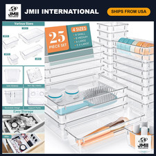 25 PCS Clear Plastic Drawer Organizer Set - Makeup Storage Bins  Organizers