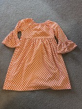 Kelly  s Kids Dress Orange White Polka Dot Dress Size 10-12 Youth Kids Girls