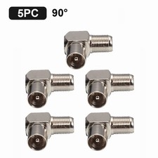 5Pcs Set 90 Degree Right Angled Cable Connector F Female to TV RF Coaxial