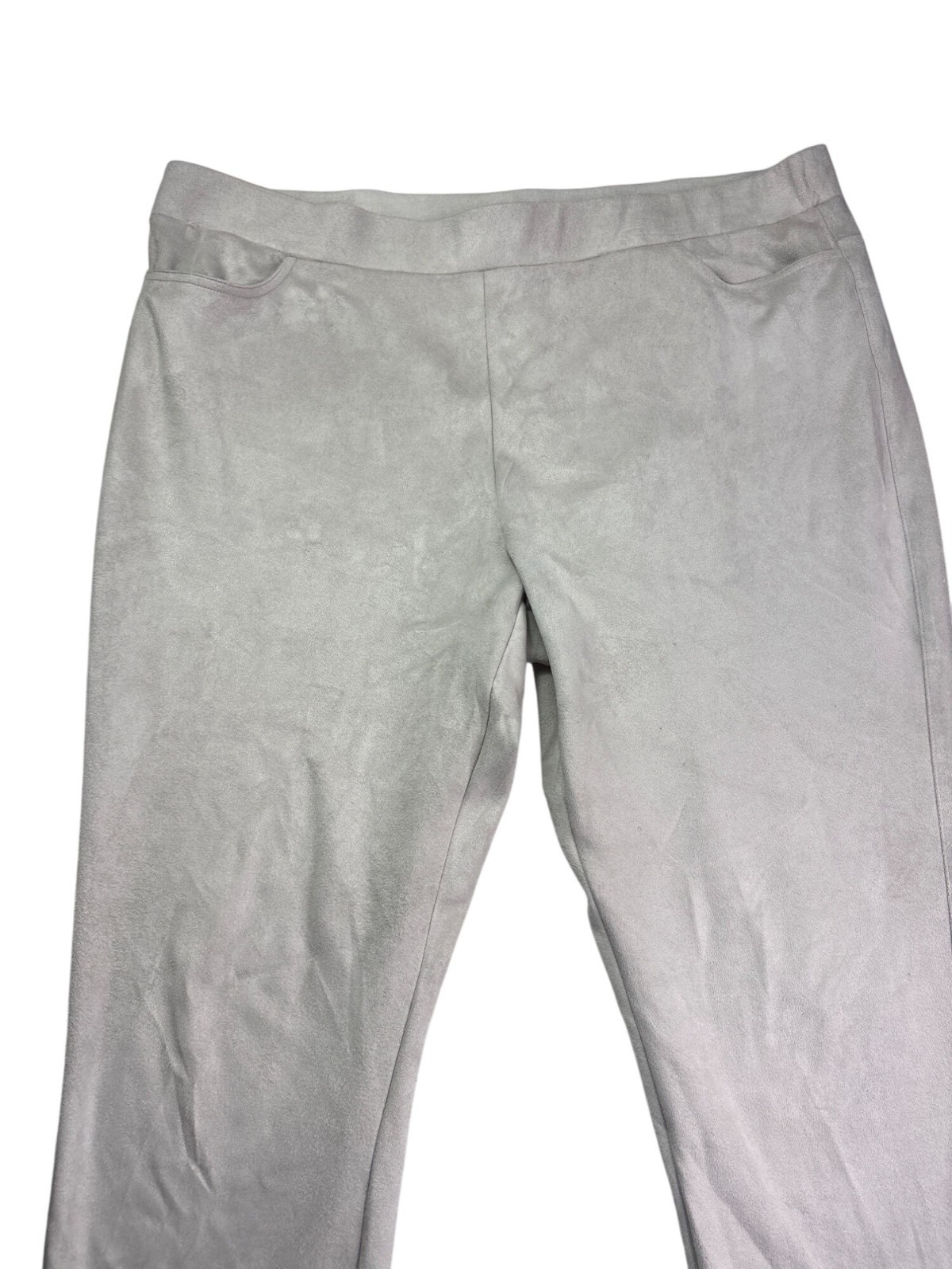 Vass Joan Vass Womens Pants Soft Fauz Suede Fabric Size XL Beige