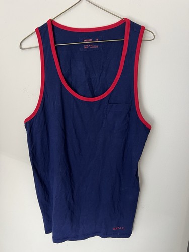 Express Shirt, Men's Size Medium Navy Blue , Sleeveless Tank Top, 100% Cotton