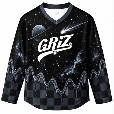 GRiZ Cosmic Hockey Jersey, Space Rave EDM Streetwear Festival Wear