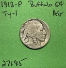 1913 P T1 Buffalo 🦬 Indian Head Nickel 5c Ag About Good Type 1