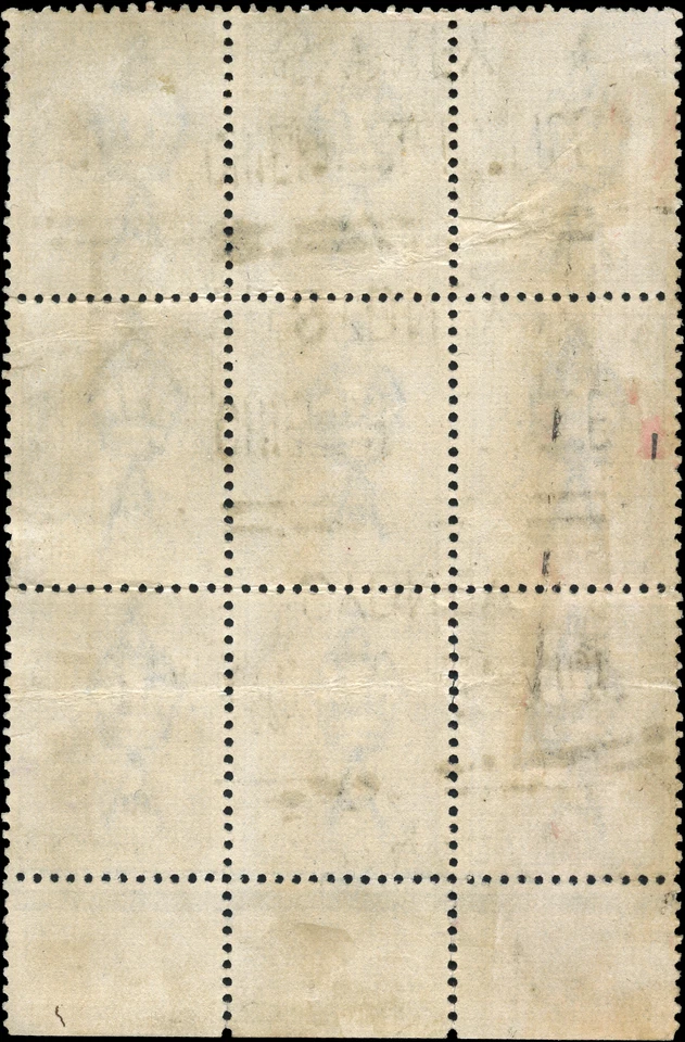 Australia Scott #48 Watermark 10 Block  of 9 Used VF Stamps Foto 2 de 2