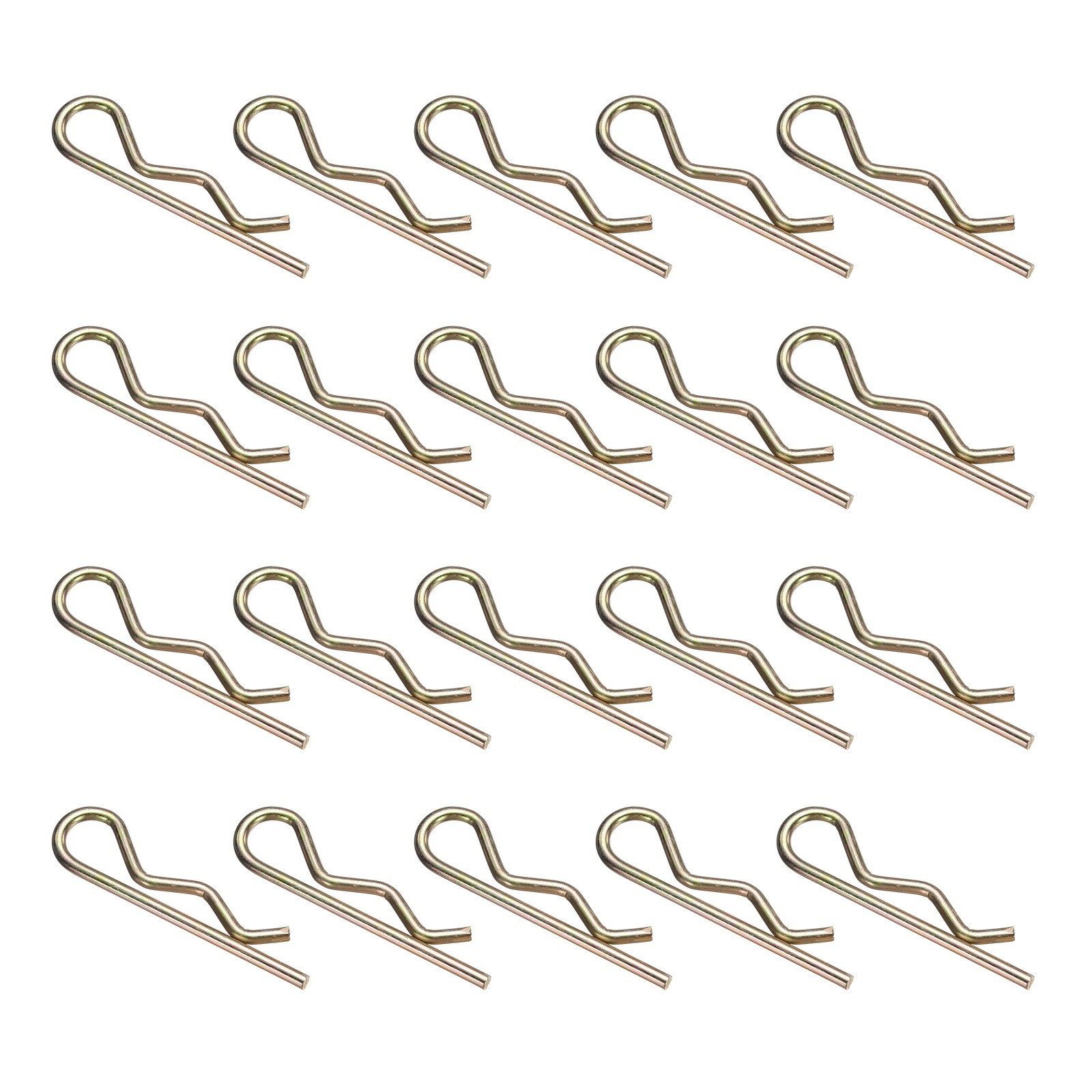 30Pcs Hitch Pin Clip 5x100mm Zinc-Plated Spring Steel Retaining R Clip Gold]