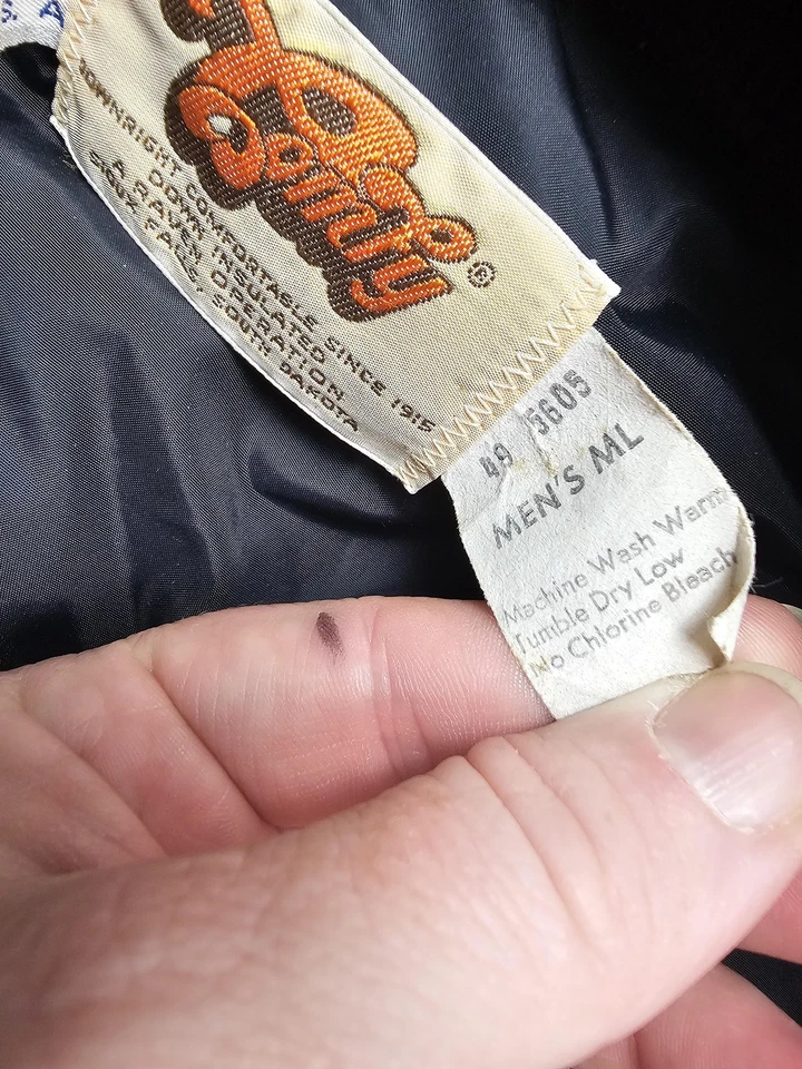 Vintage Comfy Jacket Mens Medium Gray Down Insulated Bomber Puffer USA 80s - Image 3 of 4