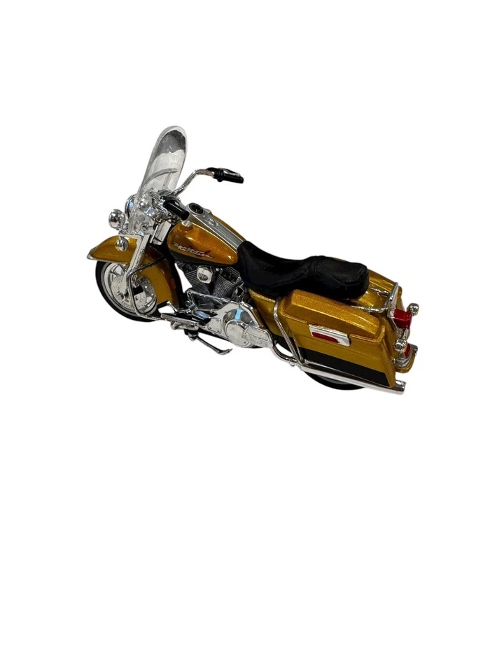 Maisto 1/18 Harley Davidson 1999 FLHR ROAD KING modelo de motocicleta vintage dorado Foto 3 de 4