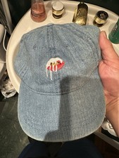 Kylie Cosmetics Hat Strapback Blue Denim Baseball Dad Cap Lipstick Logo Jenner