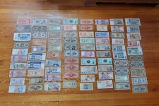 MIXED LOT 130 WORLD PAPER MONEY BANKNOTES CURRENCY FOREIGN CIR & UNC     LOT Z