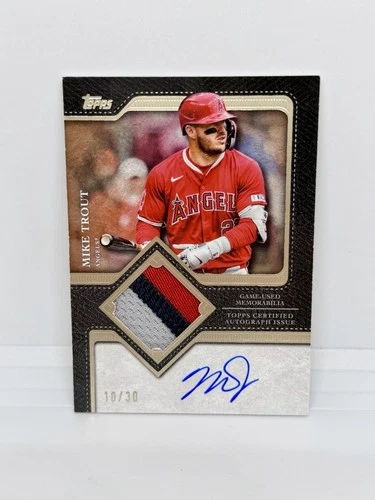 MIKE TROUT 2025 Topps Flagship Game Used Patch Auto /30 LA Angels #TFAP2-MT