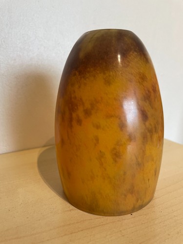 Vintage Pate de Verre Daum Nancy France Art Déco orange glass lamp shade 13.5cm - Picture 3 of 14