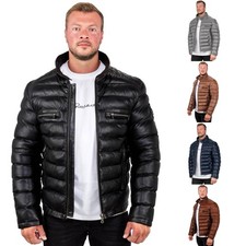 Reichstadt Herren Echtleder Jacke Steppjacke Gefüttert Warm Winter Bomber Cool