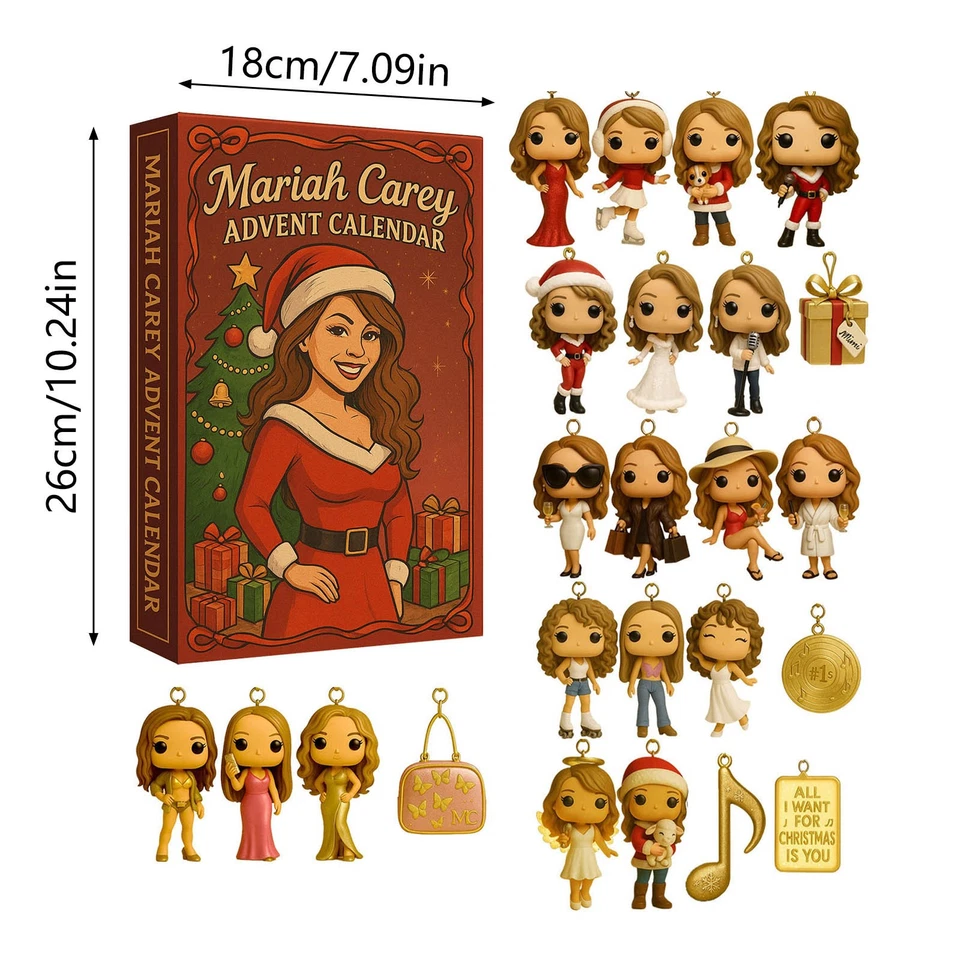 Mariah Carey Is Coming 24-Day Advent Calendar Blind Acrylic Flat Pendants Gift S - Image 2 of 3