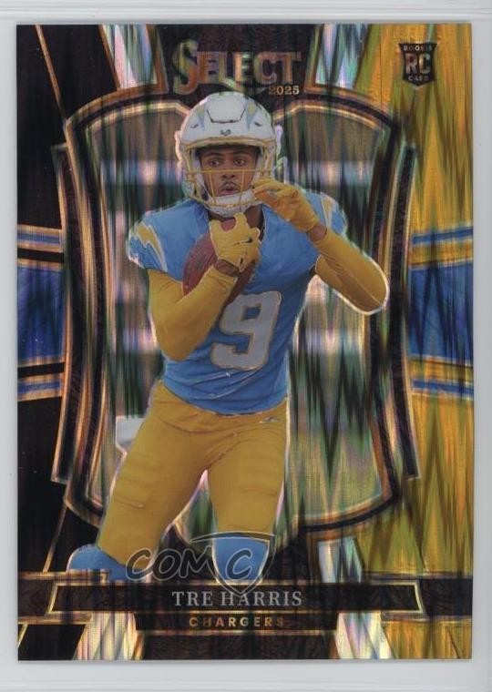 2025 Panini Select Premier Level Black & Gold Shock Prizm Tre Harris #101 1h4z