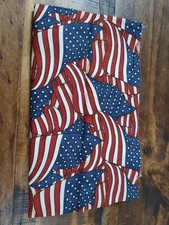 Patriotic Flag Fabric 20 x11" red white blue