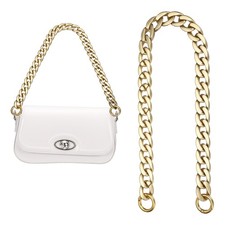 24" Acrylic Purse Chain Handbag Strap with Buckle, Matte Gold, 0.8" Width