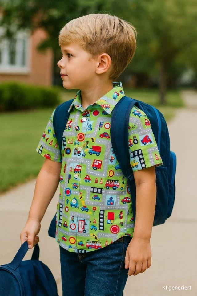 Baumwollstoff Popeline Spielstraße limegrünStraße (Preis=0,5m) - Bild 2 von 4