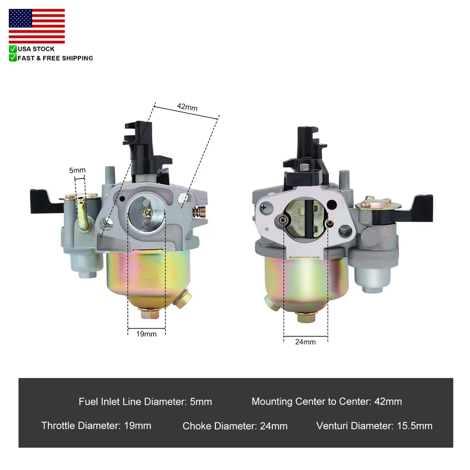 Carburetor For Harbor Freight Predator 212cc Engine 60363 69730 Honda GX160 - Image 4 of 4