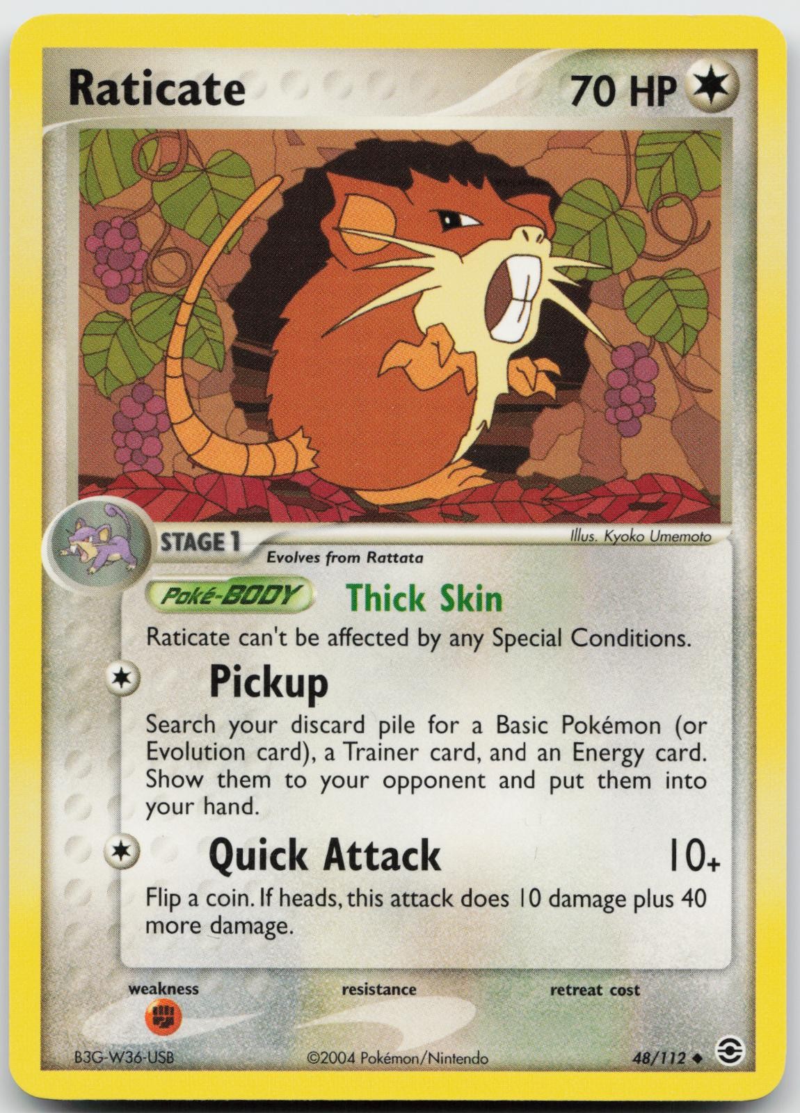 Raticate 48/112 Uncommon FireRed & LeafGreen Pokemon Near Mint