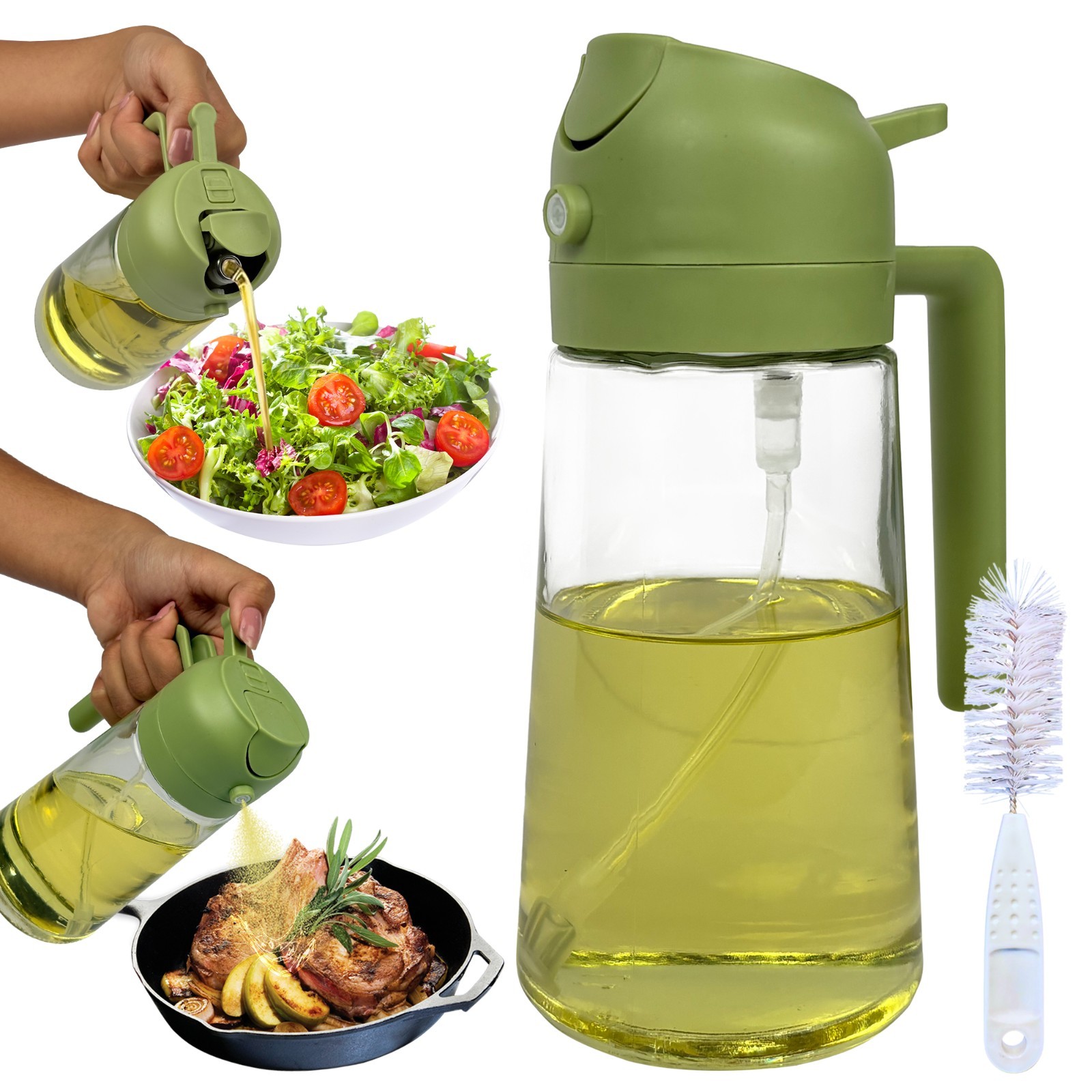 Dispenser Glass Bottle 2 In 1 Sprayer Pourer For Kitchen Coo