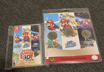 NEW Super Mario 3D All Stars Switch Game & Collectible Coin Set Nintendo Switch