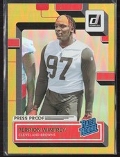 2022 Donruss #393 Perrion Winfrey Premium Press Proof Cleveland Browns (A3)