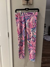Lilly Pulitzer Leggings Colorful Print Activewear Casual Comfy Size XL 12-14