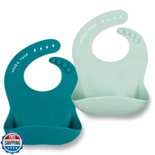 Simka Rose Silicone Bibs for Babies - Toddlers High Chair Dining Table and Re