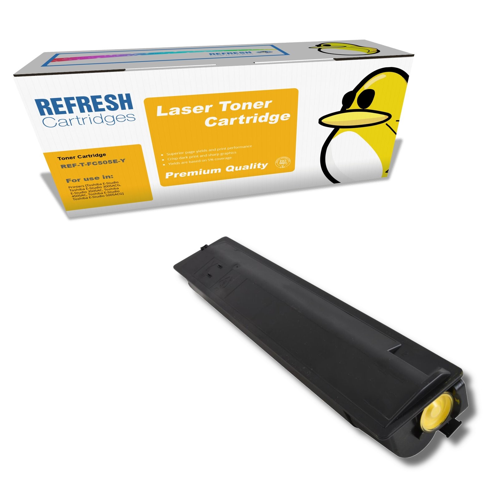 Refresh Cartridges Yellow T-FC505E-Y Toner Compatible With Toshiba Printers