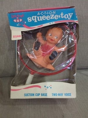 Alan Joy Swinging Squeak Little Angel Toy Suction Cup W/ Box HTF Rare