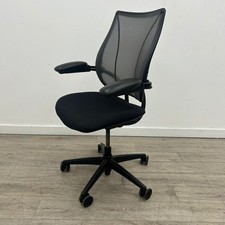 Reupholstered Humanscale Liberty Operator Chair, Adjustable, Armrests, Black ...