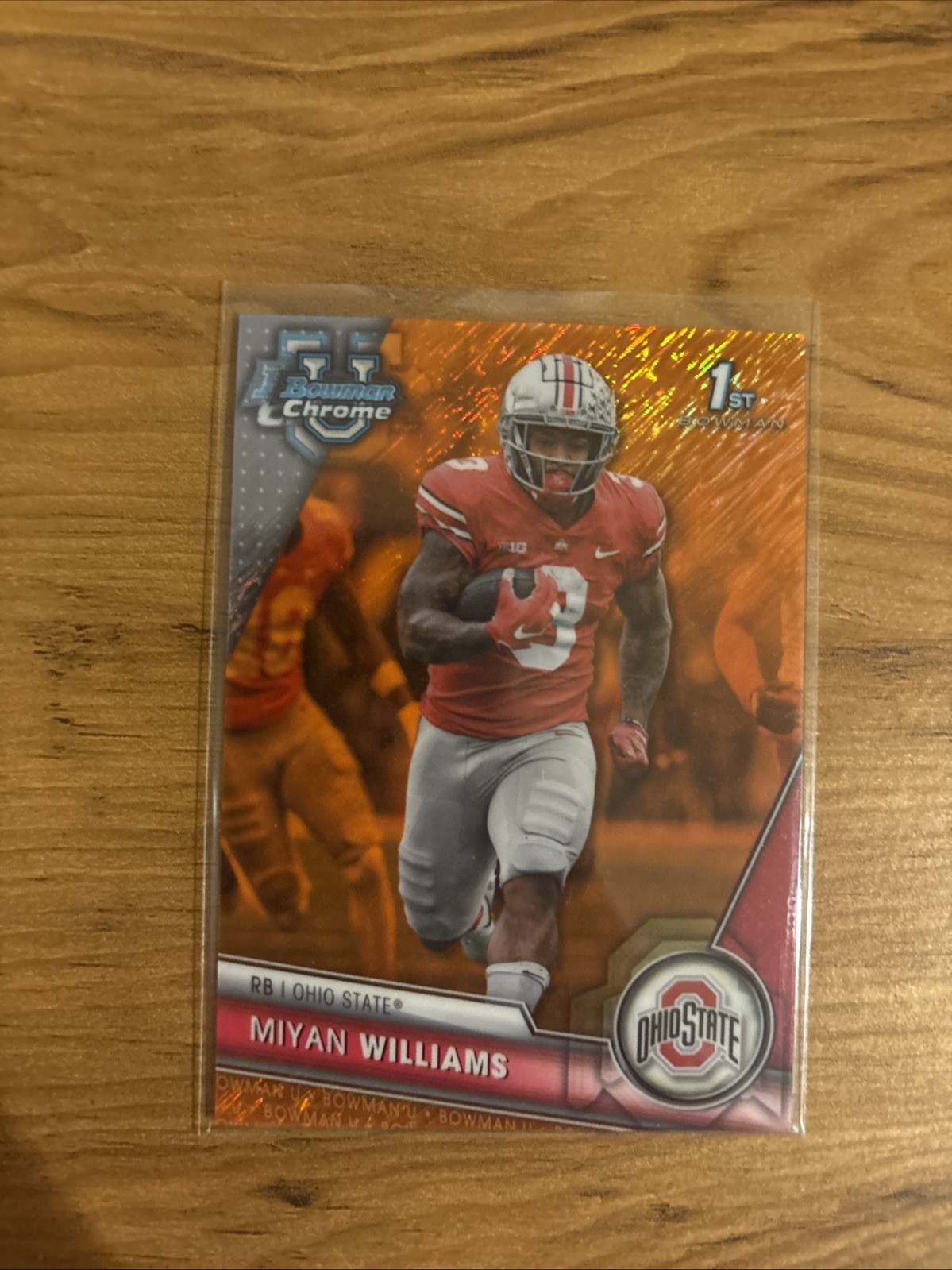 2023 Bowman Chrome University Miyan Williams #110 Orange Shimmer /25