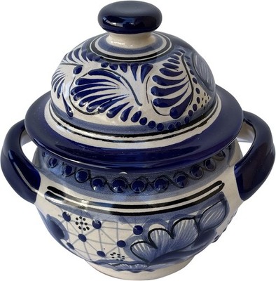 TalaMex Cholula Traditional Handmade Mexican Talavera Sugar Jar