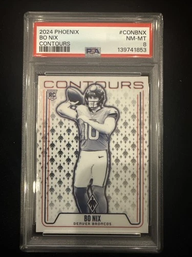 2024 Phoenix Bo Nix RC PSA 8 Rookie Contours Denver Broncos