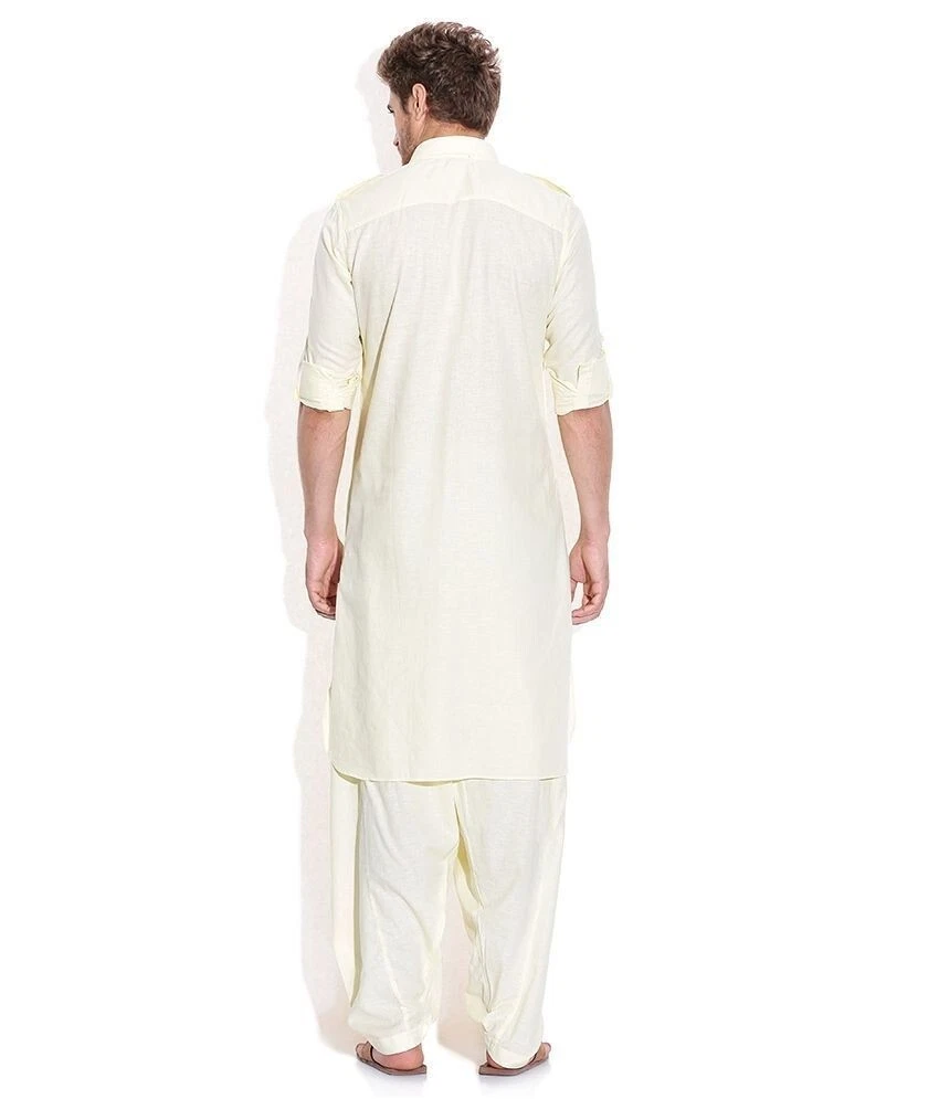 Men s Cream Pathani Kurta with salwar Best Traditional quality