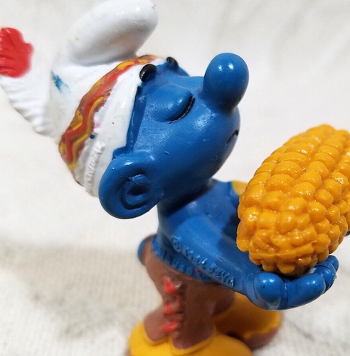 RARO 1984 PITUFOS THANSGIVING MAÍZ PITUFO INDIO 20197 FIGURA DE COLECCIÓN COLECCIONISTA - Imagen 2 de 14
