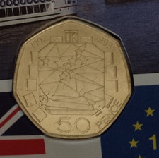 GB 1992 1993 50p Coin EEC EC EU Europe European Presidency Uncirculated Genuine