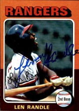 Lenny Randle Texas Rangers 1975 Topps Mini #259 Autographed Signed Baseball Card
