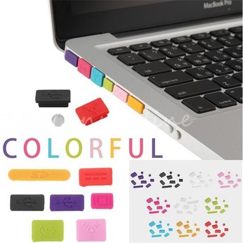 Anti-dust Silicone Port Plugs Rubber Cover Set for Retina Macbook Pro 11 13 15"