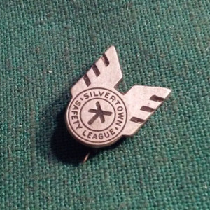 Vintage Silvertown Safety League Pinback Lapel Pin Button BF Goodrich RARE!
